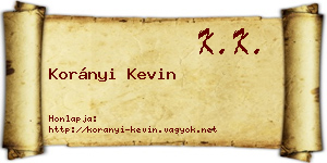 Korányi Kevin névjegykártya
