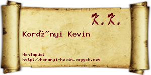 Korányi Kevin névjegykártya