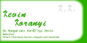 kevin koranyi business card